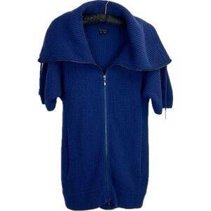 Theory Full-Zip Cashmere Waffle Pattern Sweater